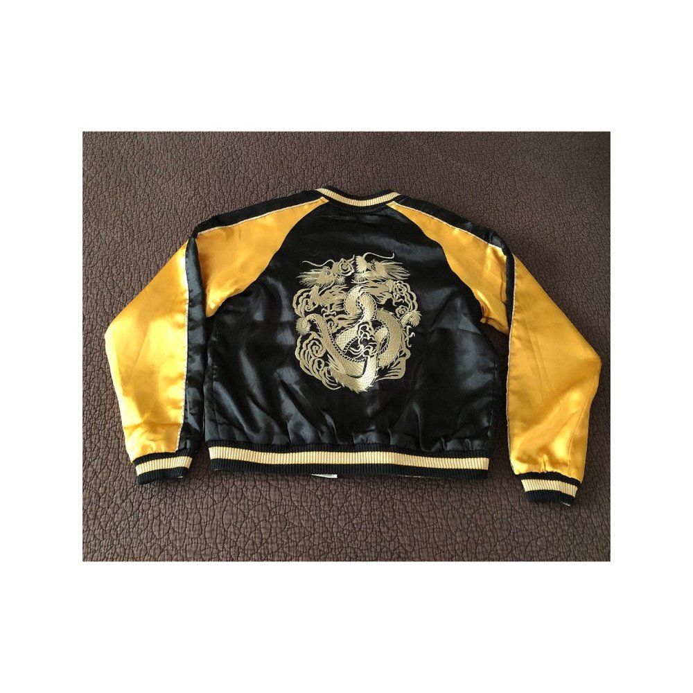 Reversible Sateen/Embroidered Bomber Jacket S/M